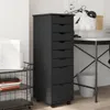 vidaXL Rollschrank mit Schubladen MOSS Grau Massivholz Produktbild-Vorschau 2