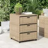 vidaXL Gartenschrank Beige 55x59x69 cm Poly Rattan Produktbild-Vorschau 2