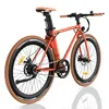 An orange electric bicycle is shown against a white background. Produktbild-Vorschau