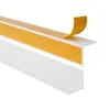 A white L-shaped corner profile with adhesive tape on one side, shown against a white background. Anteprima dell’immagine prodotto