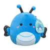 A blue butterfly plush toy with black and white wings and antennae, sitting on a white background. Podgląd zdjęcia produktu