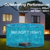 A pool robot is shown in a pool in front of a house at dusk. Produktbild-Vorschau