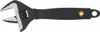 A black adjustable wrench with silver jaws and a gold accent on the handle, isolated on a white background. Náhled obrázku produktu