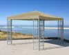 Rank Pavillon 3x3m Beige Metallpavillon Polyester PVC Produktbild-Vorschau 2