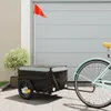 vidaXL Fahrradanhänger Schwarz und Grau 30 kg Eisen Produktbild-Vorschau 2