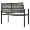 The Living Store Gartenbank 2-Sitzer Grau Poly Rattan Produktbild-Vorschau 5