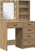 A vanity table with a mirror and shelves, made of wood-look material. Náhľad obrázku produktu