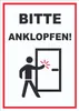 Schild Bitte anklopfen hochkant A4 (210x297mm) Produktbild-Vorschau 1