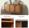 okwish Sideboard mit 3 Rattan verzierten Türen Kommode Produktbild-Vorschau 3