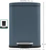A blue pedal bin with dimensions and capacity indicated. Produktbild-Vorschau