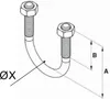 Bügelschraube / Rundbügel M8, 1/2" (21,3 mm), Produktbild-Vorschau 2