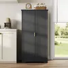 Merax Küchenschrank mit LED-Sensorlicht, Hochschrank mit Produktbild-Vorschau 6