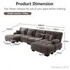 Modulares U-förmiges Ecksofa-Set, 4-Sitzer Cloud-Couch mit Produktbild-Vorschau 6