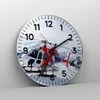 Wanduhr - Rund - Glasuhr - Hubschrauber Berge Gipfel Winter Produktbild-Vorschau 4