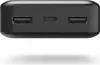 The image shows the ports of a black power bank against a white background. Produktbild-Vorschau