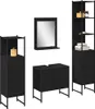 vidaXL Badezimmermöbel-Set mit Regal 4 pcs Schwarz Produktbild-Vorschau 3