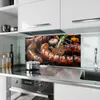 Küchenrückwand Spritzschutz Glas mit Motiv Grillwurst B B Q Produktbild-Vorschau 2