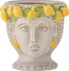 A close-up studio shot of a ceramic planter shaped like a face adorned with lemons and leaves. Náhľad obrázku produktu
