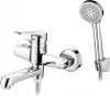 A chrome-finished bathtub faucet with a handheld showerhead, presented against a white background. Podgląd zdjęcia produktu