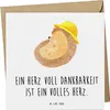 Mr. & Mrs. Panda Grußkarte Herz Dankbarkeit Erntedankfest - Produktbild-Vorschau 1