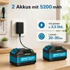 Bürstenloser Akku Rasentrimmer mit 2x 5200mAh Akkus & Produktbild-Vorschau 5