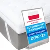 A white mattress topper with a gray base, featuring a promotional overlay with Polish flag and text. Produktbild-Vorschau