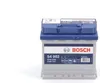 A Bosch S4 car battery is shown against a white background. Produktbild-Vorschau