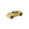 A yellow toy car with black stripes and blue windows is shown from a side-angle on a white background. Náhľad obrázku produktu