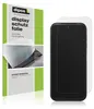 A product packaging for a screen protector next to a smartphone with a screen protector applied. Produktbild-Vorschau