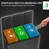 HOMCOM Odpadkový kôš 3 x 15 l, pedálový kôš s vekom, Náhľad obrázku produktu 4