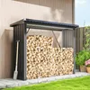 Outsunny, buitenopslag voor hout, staal, 213 x 66,5 x 150 Productafbeelding-voorbeeld 2