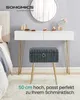 A vanity table with a stool in a bedroom setting. Produktbild-Vorschau