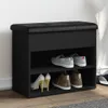 vidaXL Schuhbank Schwarz 62x32x50 cm Holzwerkstoff Produktbild-Vorschau 2
