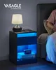 Noční stolek VASAGLE s nastavitelnou LED diodou, boční Náhled obrázku produktu 2