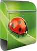A mailbox with a ladybug design on a green background. Produktbild-Vorschau