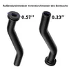 Two black vacuum hoses with measurements indicated. Produktbild-Vorschau