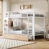 Etagenbett Metall MDF mit 4 LED Schubladen Ablage Produktbild-Vorschau 9
