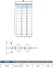 Diagrams and a size chart for a bathtub screen. Produktbild-Vorschau