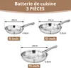 7-Teiliges Edelstahl-Kochgeschirr-Set，3 Bratpfannen Produktbild-Vorschau 7