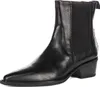 A black leather chelsea boot with a pointed toe and a block heel, shown from a side-angle against a white background. Anteprima dell’immagine prodotto