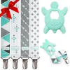 4er Set Schnullerkette Grün mit Metallclip inkl. Produktbild-Vorschau 1