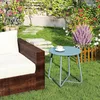 Kleiner runder Outdoor Beistelltisch, wetterfest, in Grau Produktbild-Vorschau 4