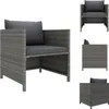 vidaXL Gartensofa mit Kissen Grau Poly Rattan -  Produktbild-Vorschau 1