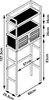 A diagram of a bathroom shelf unit with dimensions shown. Produktbild-Vorschau