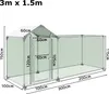 UISEBRT Freilaufgehege Hühnerstall 3x1x1,4m Freigehege Produktbild-Vorschau 2