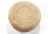 A round pouf made of jute material, viewed from directly above. Produktbild-Vorschau