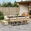 13-tlg. Garten-Essgruppe mit Kissen Beige Poly Rattan Produktbild-Vorschau 2