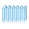 A group of light blue water filters arranged in a row against a white background. Náhled obrázku produktu