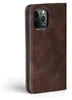 A brown flip cover case for an iPhone is shown against a white background. Produktbild-Vorschau