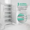 COSTWAY Armoire de salle de bain avec 4 portes et étagères Voir les images du produit 3